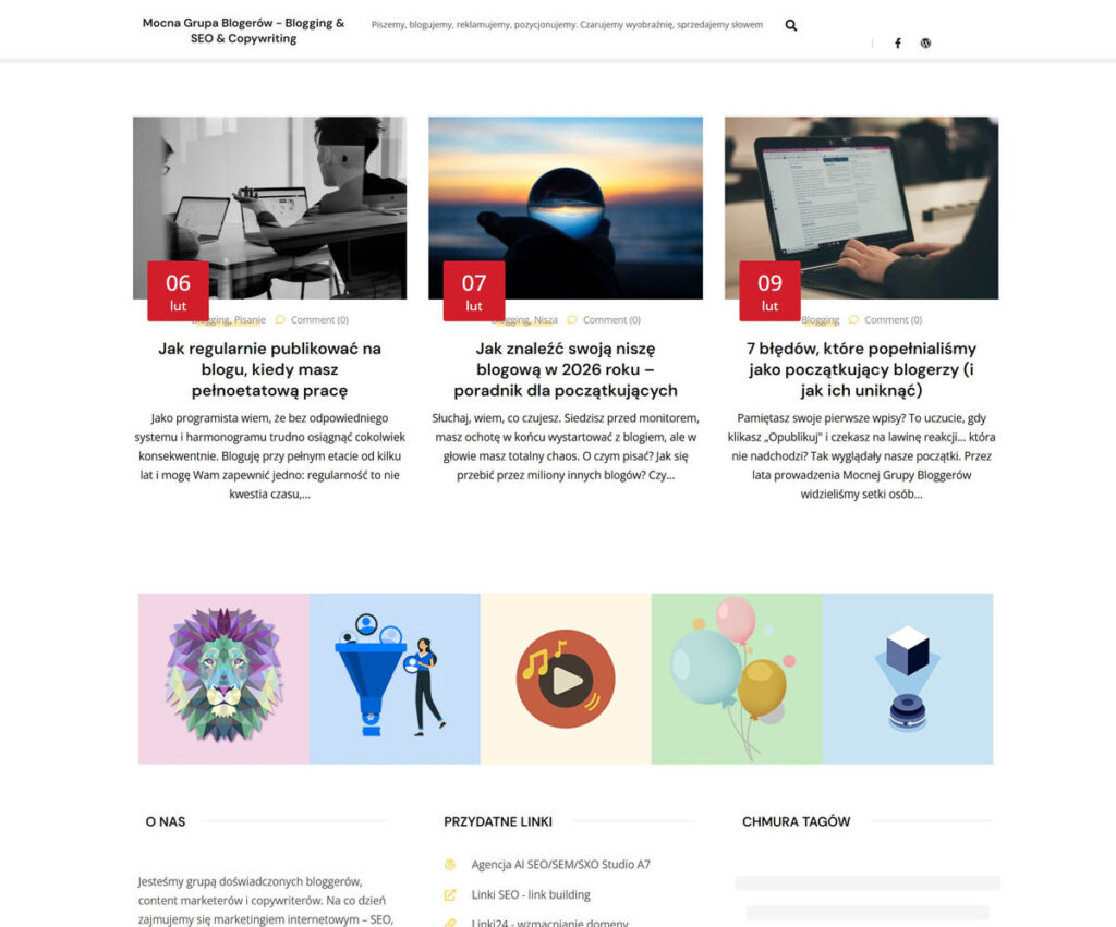 Blog Mocna Grupa Blogerów, poradniki o copywritingu i SEO