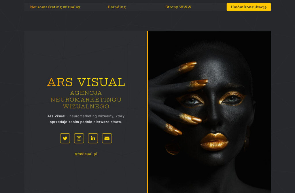 Strona Ars Visual, neuromarketing wizualny i branding